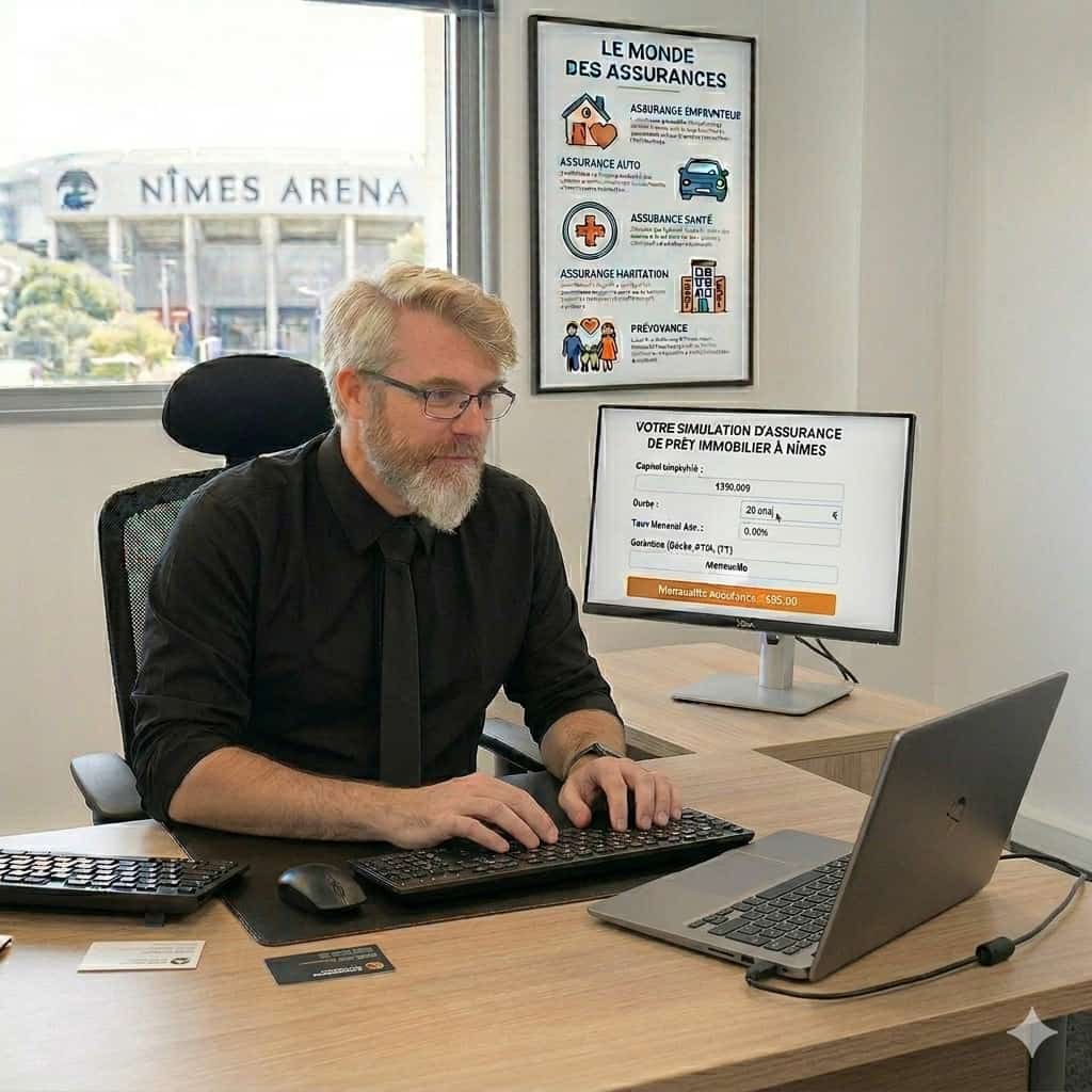 simulation assurance prêt immobilier Nîmes sur écran