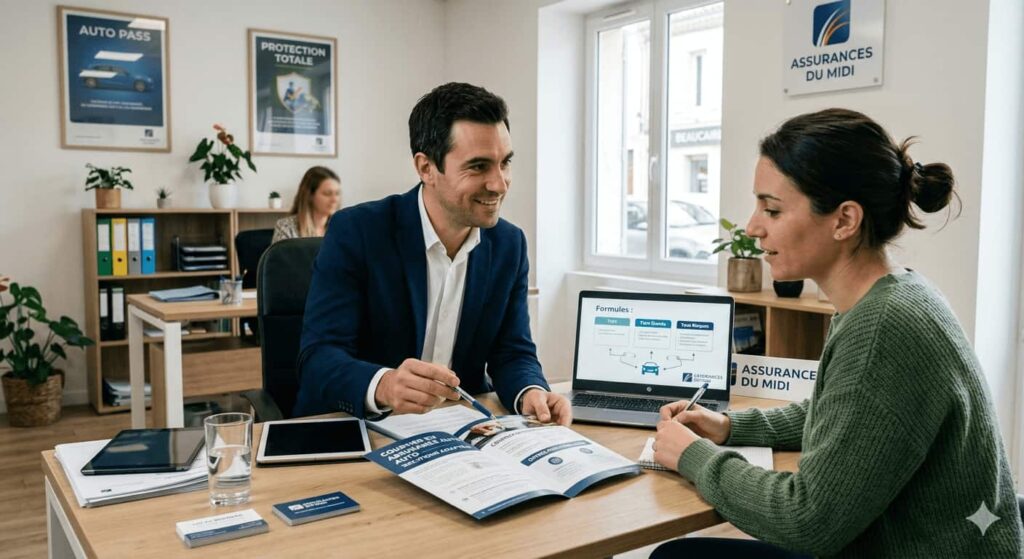 Courtier en assurance auto à Beaucaire conseillant un client pour choisir une couverture adaptée