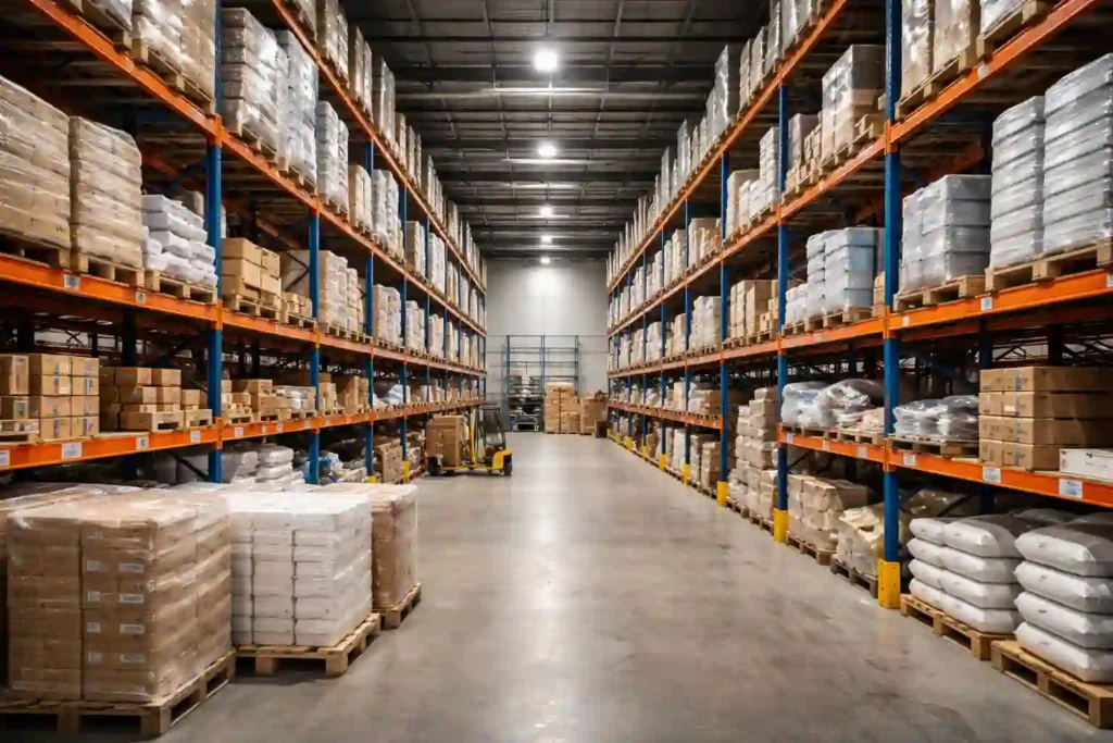 Stock de marchandises sécurisé dans un commerce de Beaucaire protégé par une assurance multirisque locale.