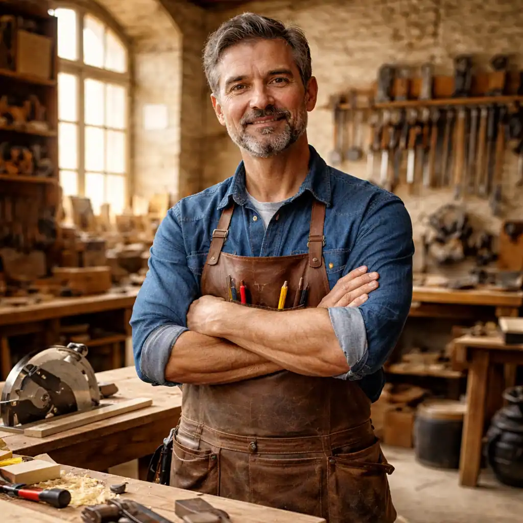 Artisan à Beaucaire utilisant son matériel professionnel protégé par une assurance multirisque dommages aux biens.